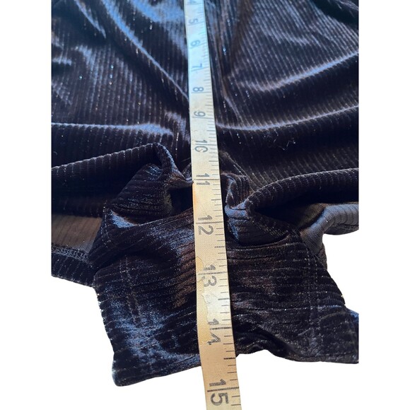 Wild Fable Romper Black Metallic Stripes Long Sleeve V-neck Velvet Sexy Witchy M - Picture 14 of 16